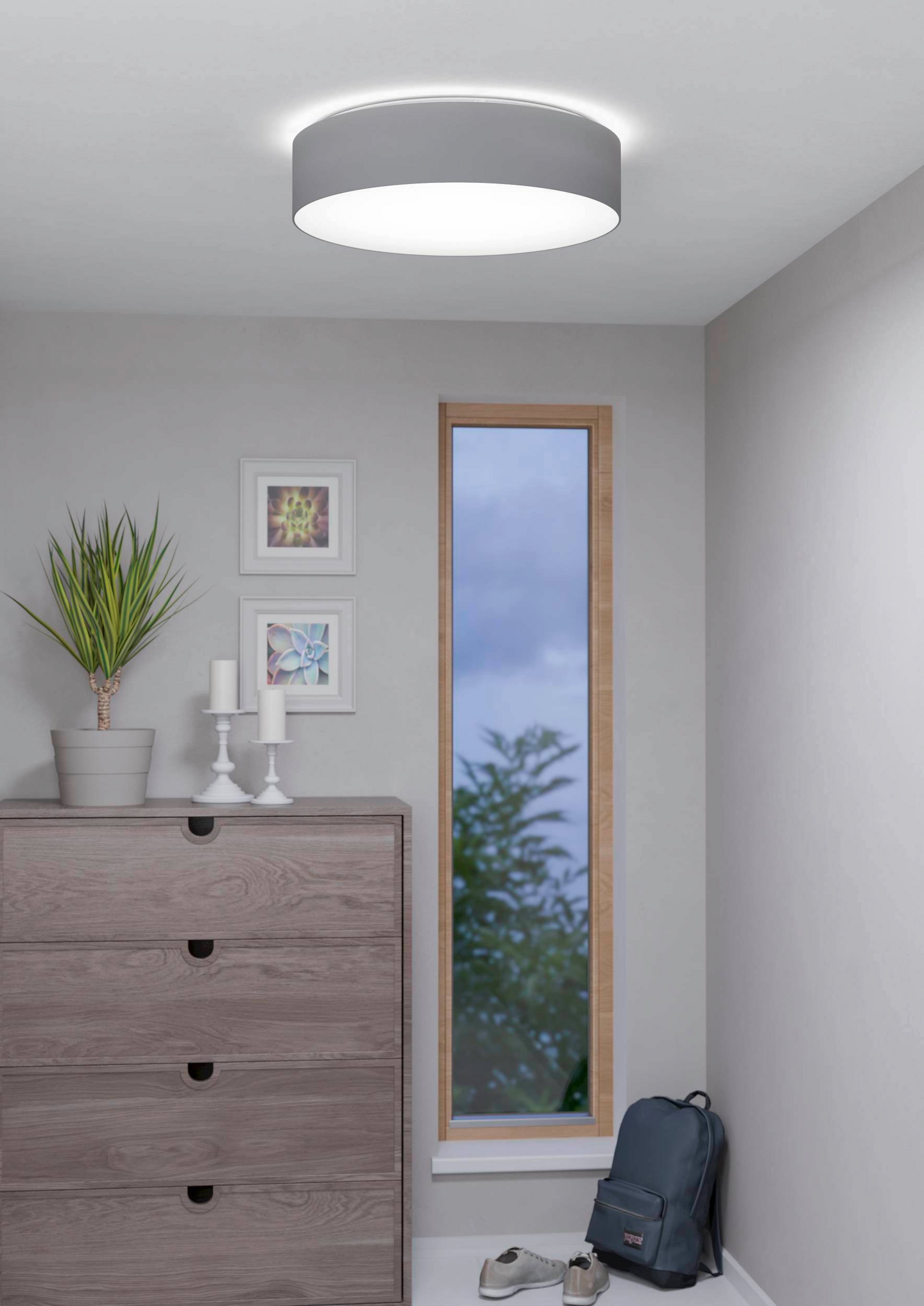 Plafondi EGLO connect.z Romao-Z led 57cm valkoinen/harmaa