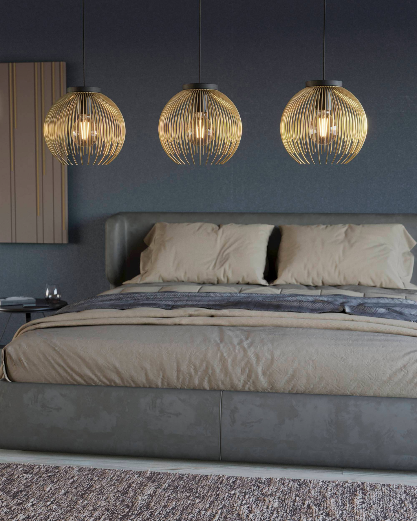 Riippuvalaisin EGLO Venezuela 3-os 3x40W 93,5x23,5cm kulta/musta