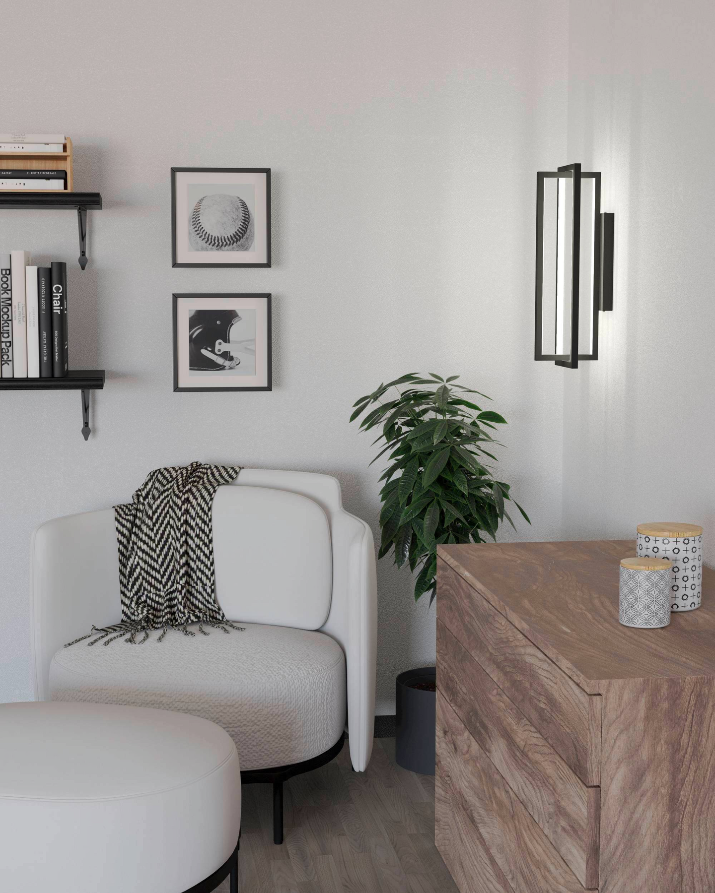 Seinävalaisin EGLO Siberia led 15,5W 16x19x30cm musta/valkoinen