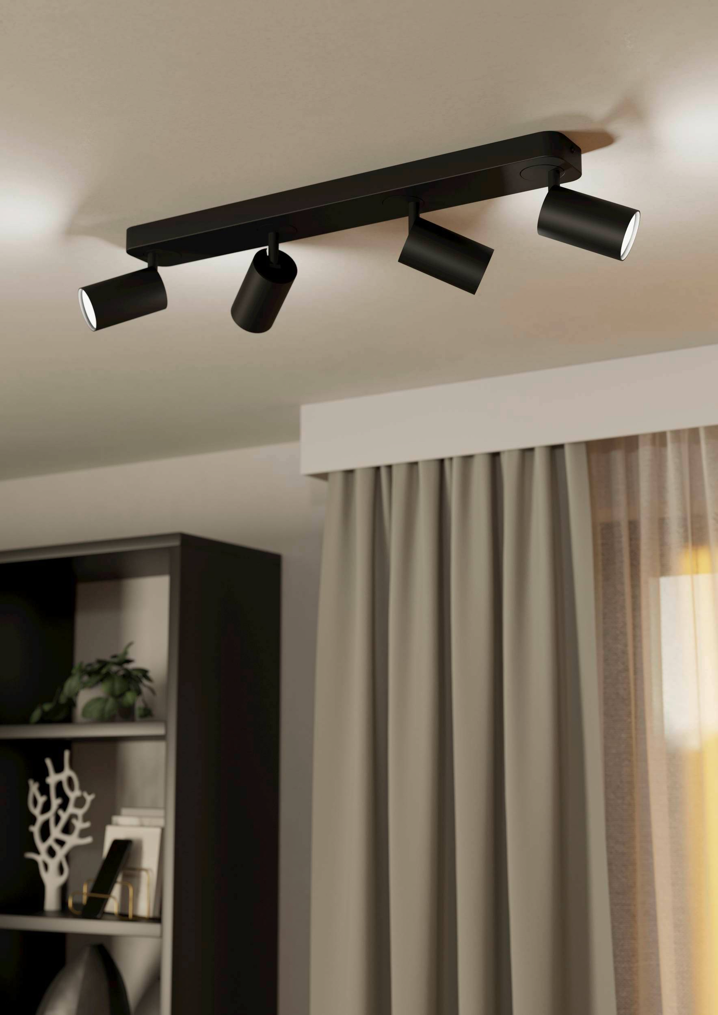 Spottivalaisin EGLO connect.z Telimbela-Z led 4-osainen 4x4,9W 58x8cm musta