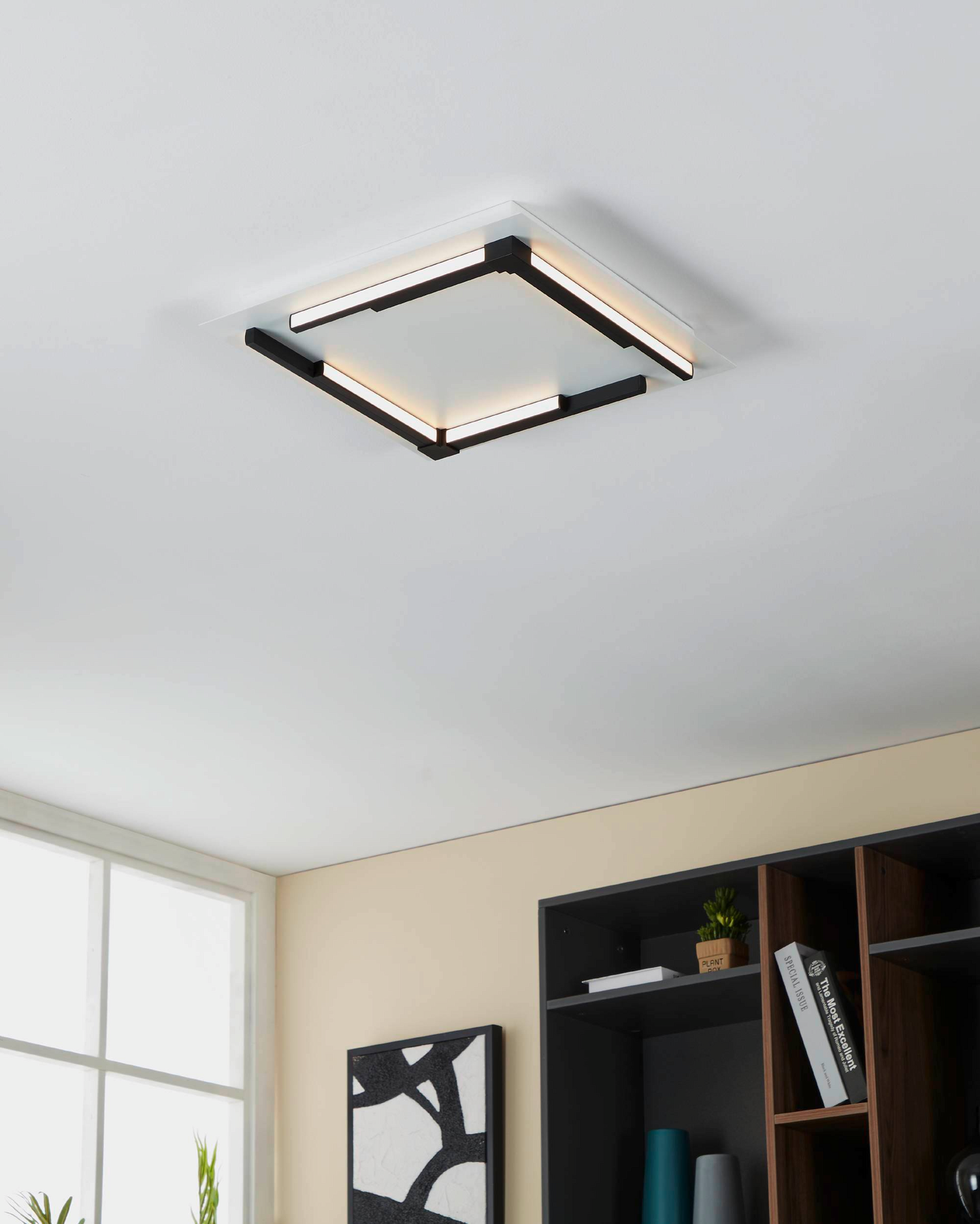 Plafondi EGLO Zampote led 25W 38x38cm valkoinen/musta