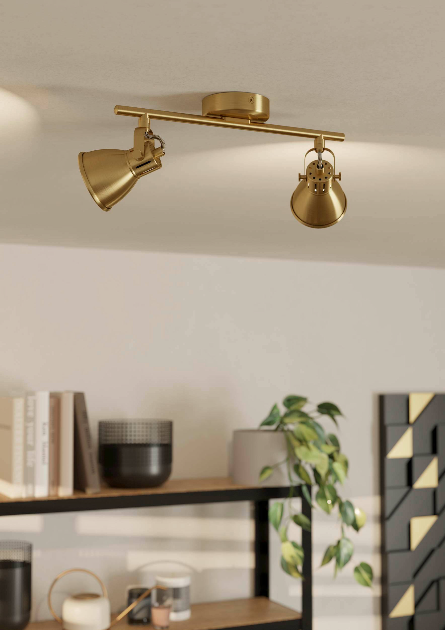 Spottivalaisin EGLO Seras 2-osainen 2x3W 37x6,5cm harjattu messinki/kulta