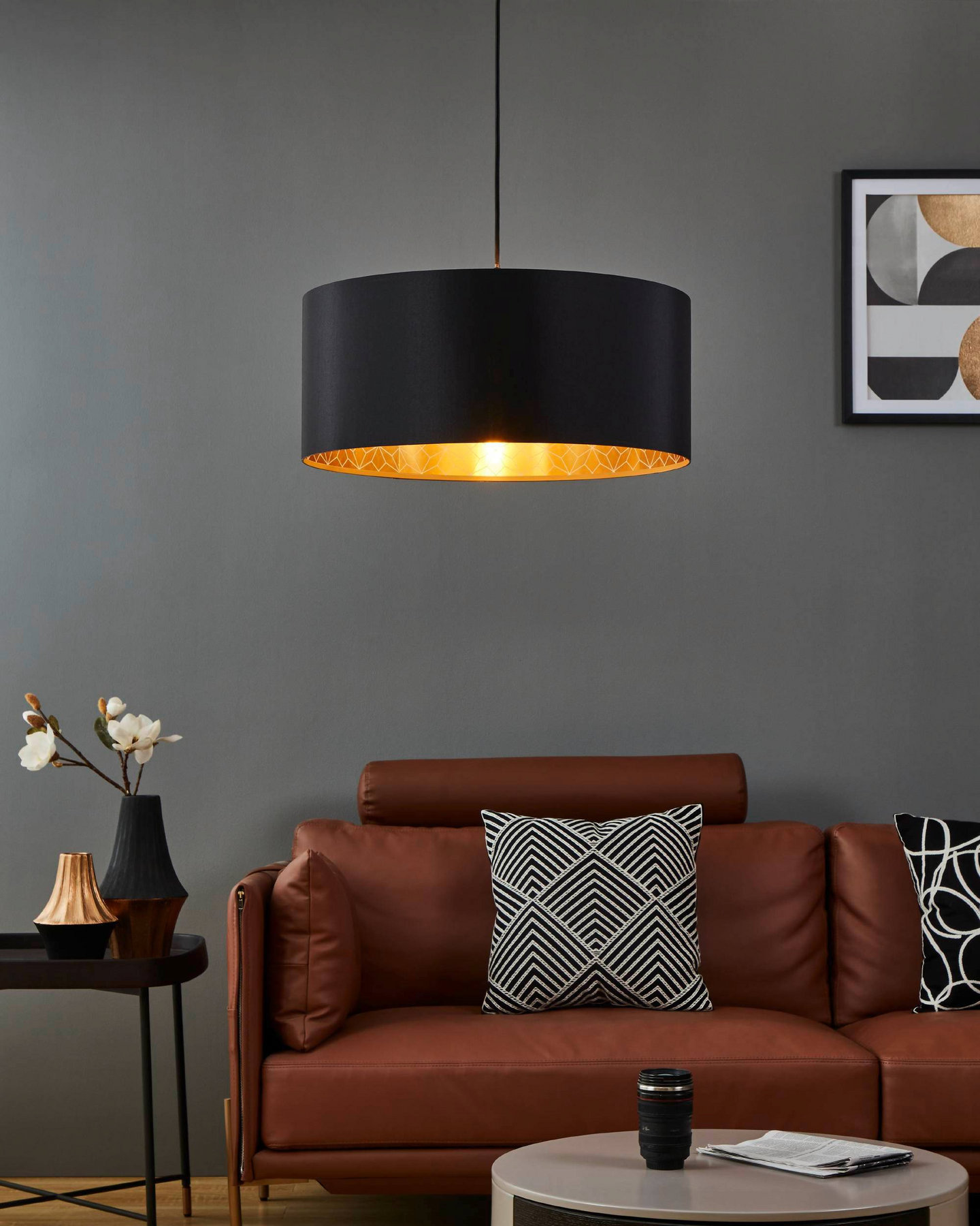 Riippuvalaisin EGLO Zaragoza 40W Ø53cm musta/kulta