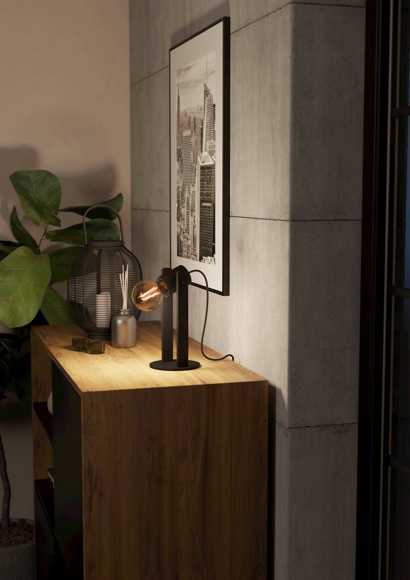 Pöytävalaisin EGLO Plimsoll 15W 10,5x7,5x25,5cm musta