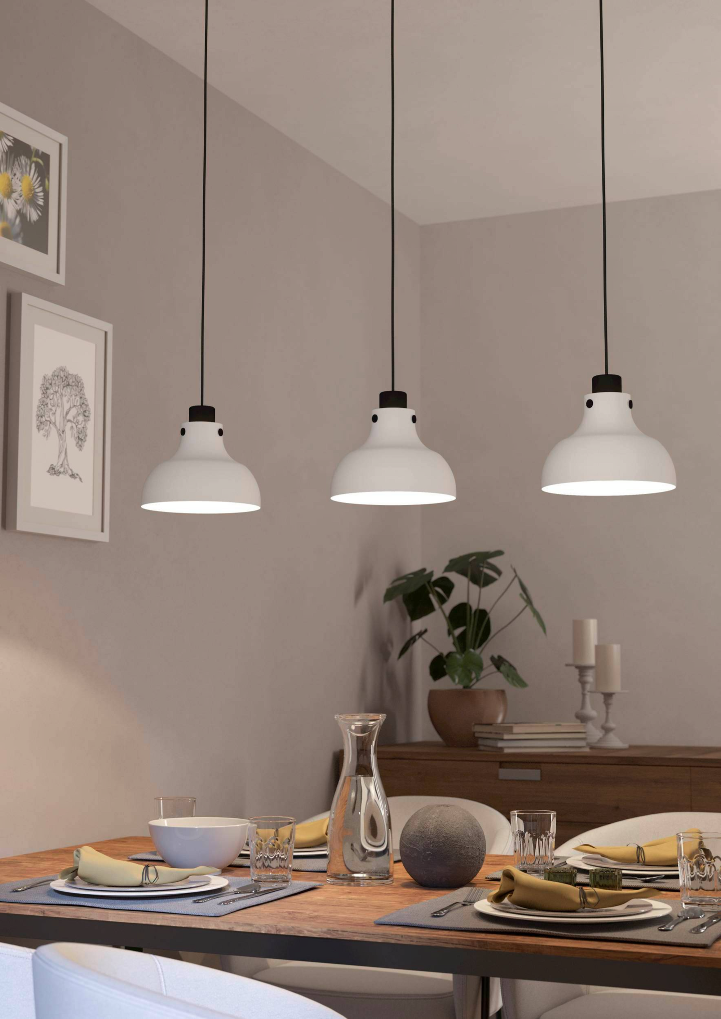 Riippuvalaisin EGLO Matlock 3-osainen 3x40W 90x20cm harmaa/musta