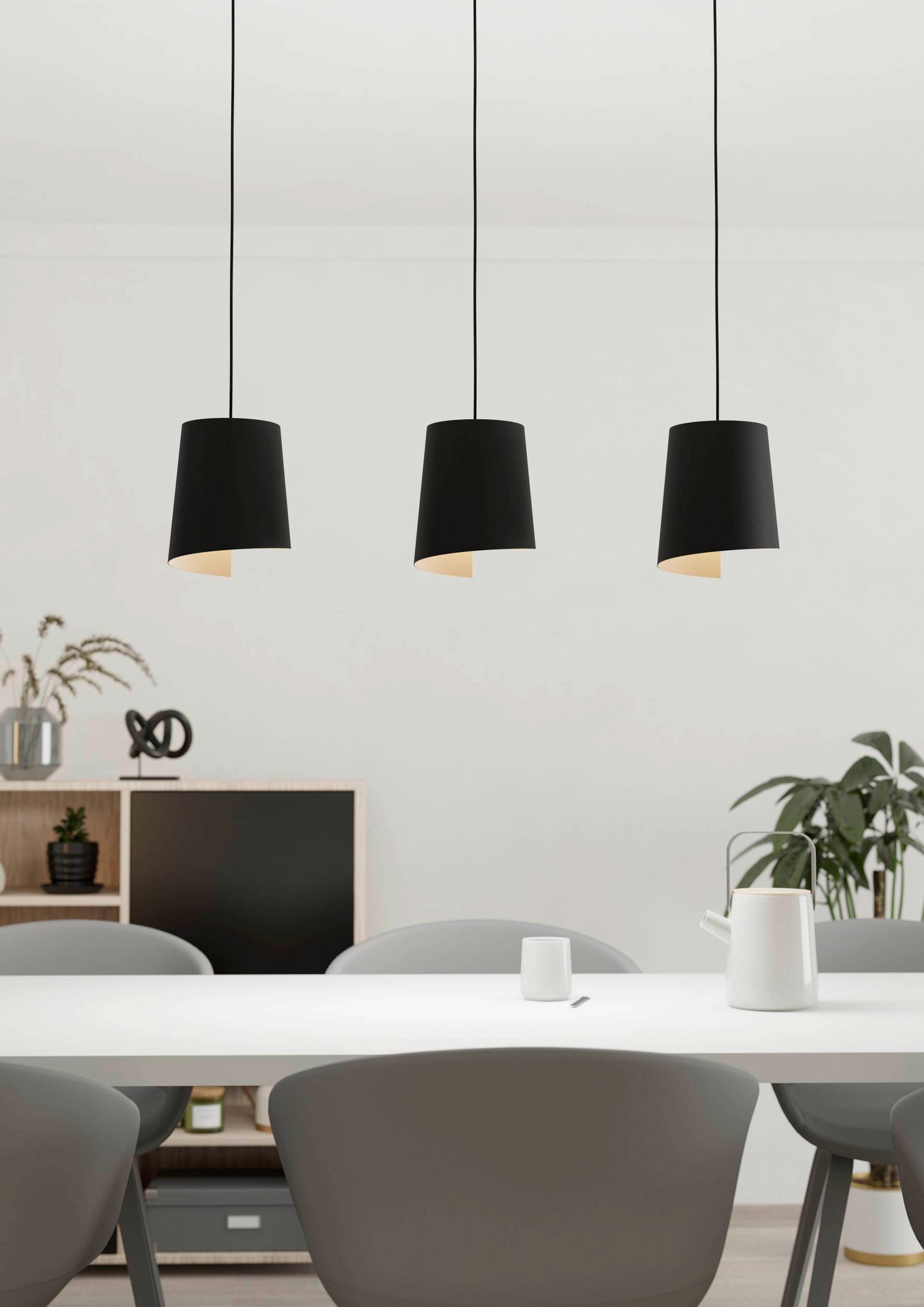 Riippuvalaisin EGLO Bolivia 3-osainen 3x40W 88x18cm musta/hiekka