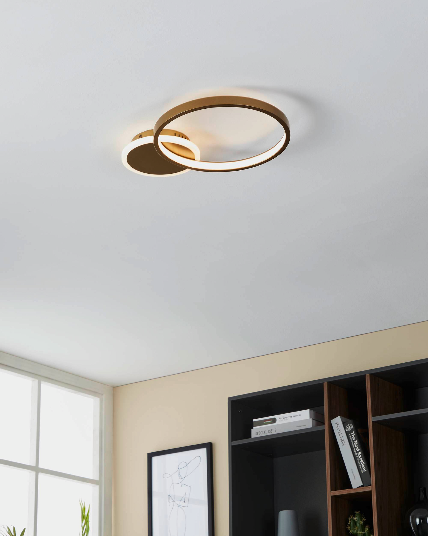 Kattovalaisin EGLO Gafares led 15W 40,5x29cm kulta/valkoinen