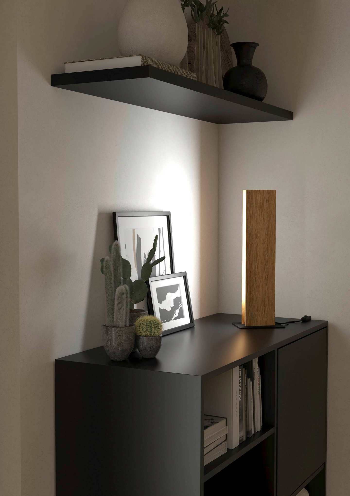 Pöytävalaisin EGLO connect.z Anchorena-Z led 16W 46,5cm puu/musta