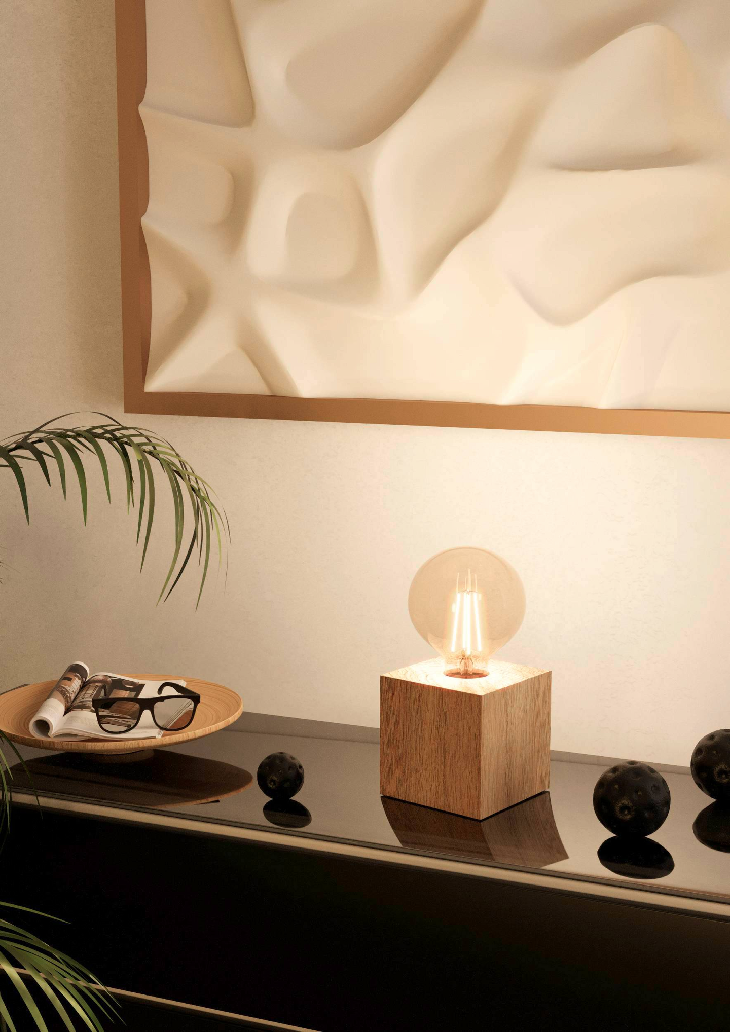 Pöytävalaisin EGLO Prestwick 2 40W 9,5x9,5x9,5cm puu