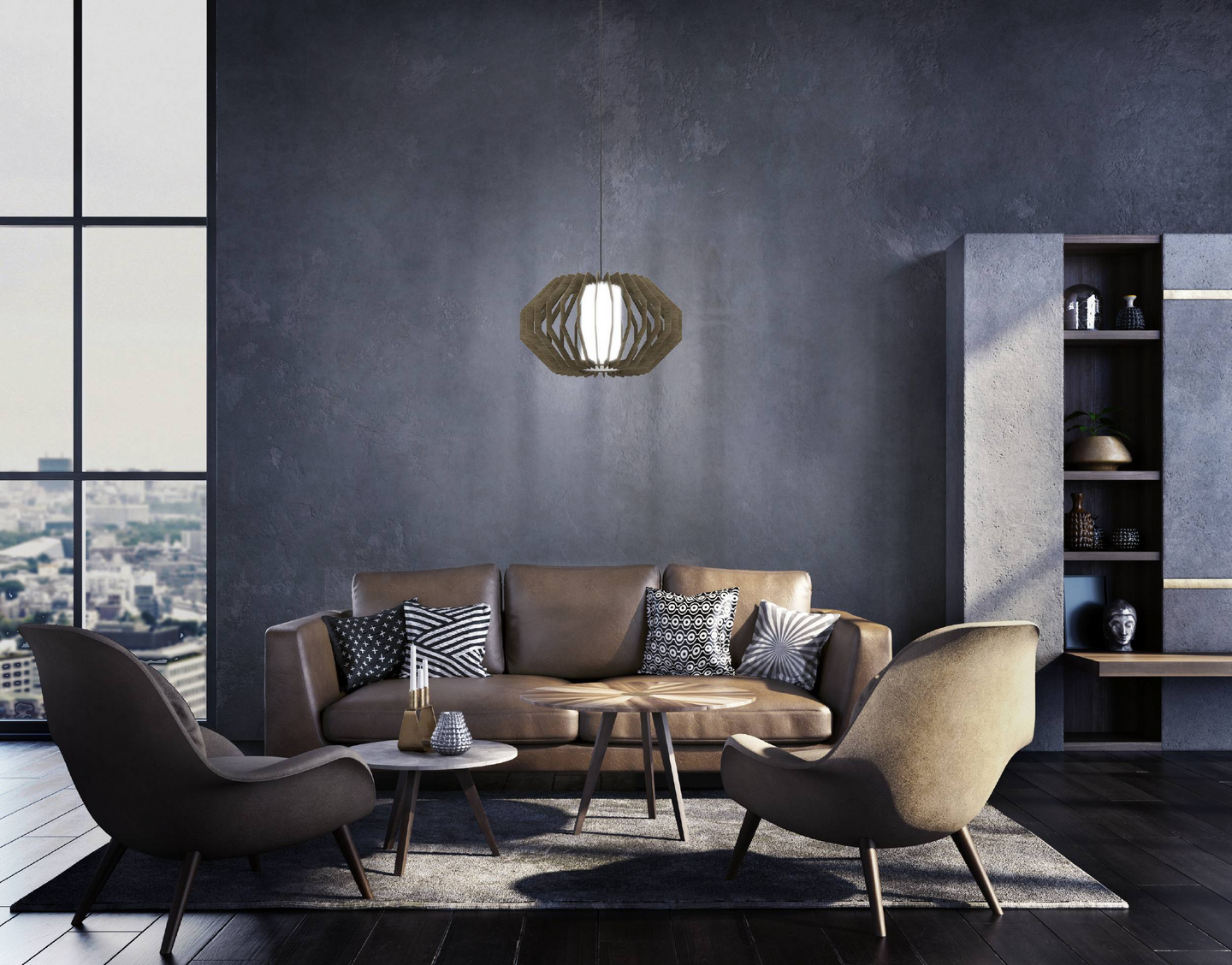 Riippuvalaisin EGLO Rusticaria 40W 45cm ruskea/valkoinen