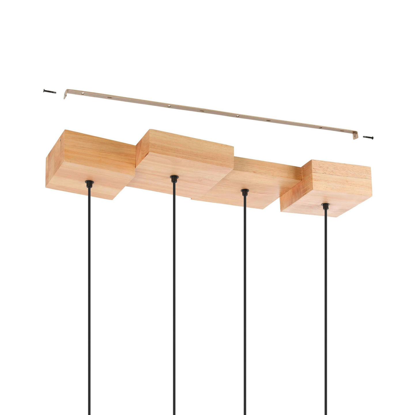 Riippuvalaisin EGLO Halkin 4-osainen 4x40W 72x25cm puu/musta