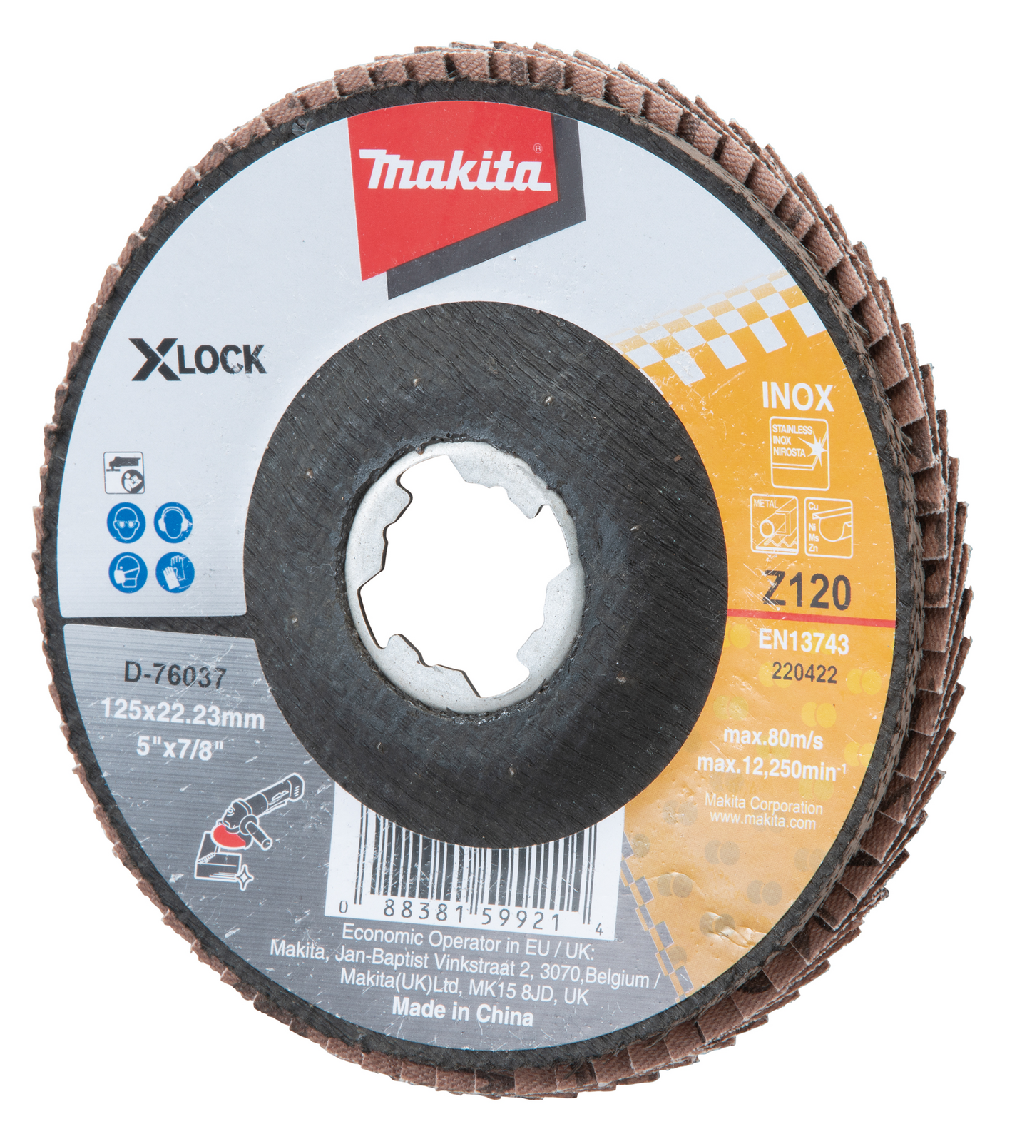 Liuskalaikka Makita X-Lock 125mm K120 rst zirkoniumalumiinioksidi