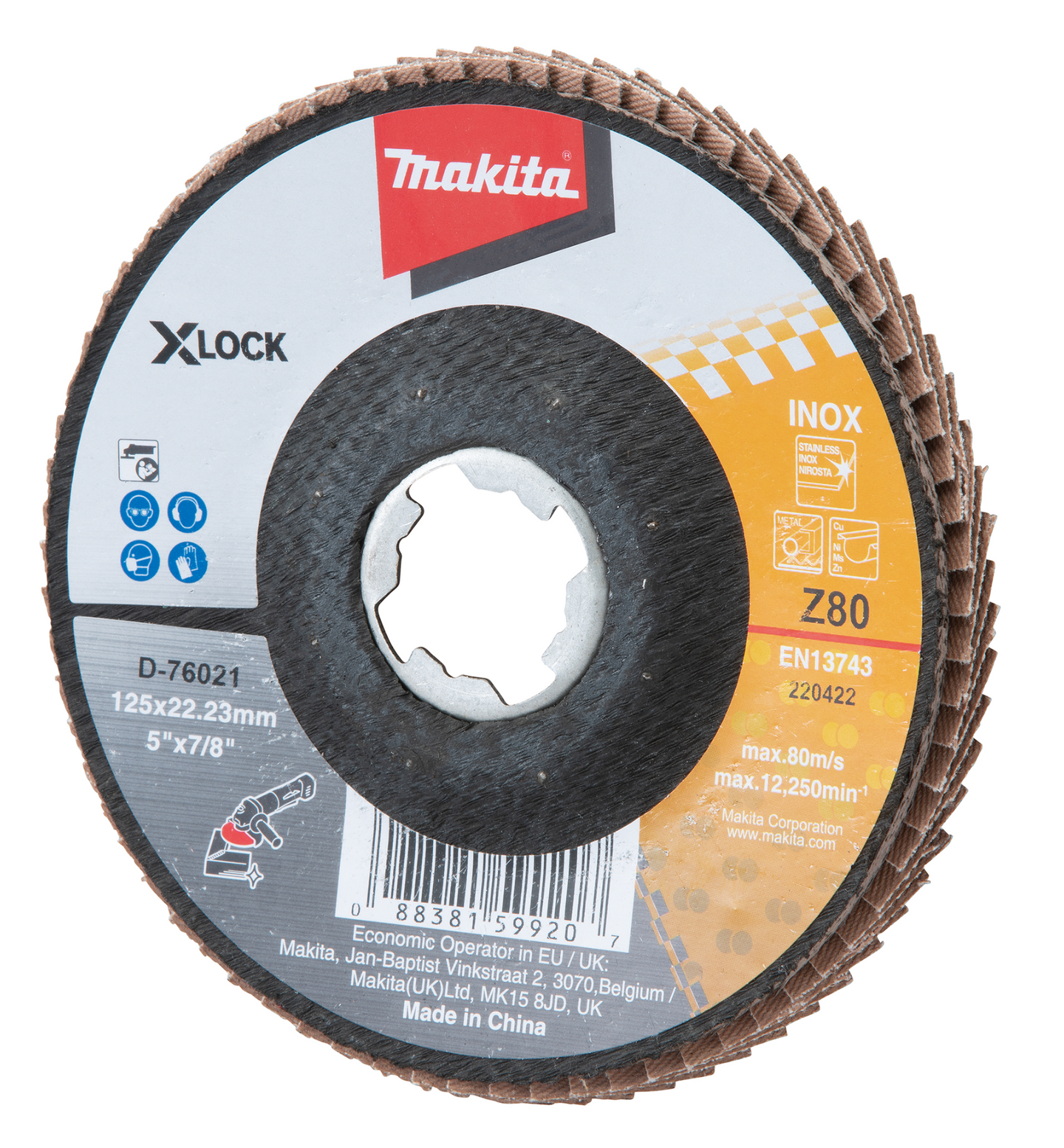 Liuskalaikka Makita X-Lock 125mm K80 rst zirkoniumalumiinioksidi