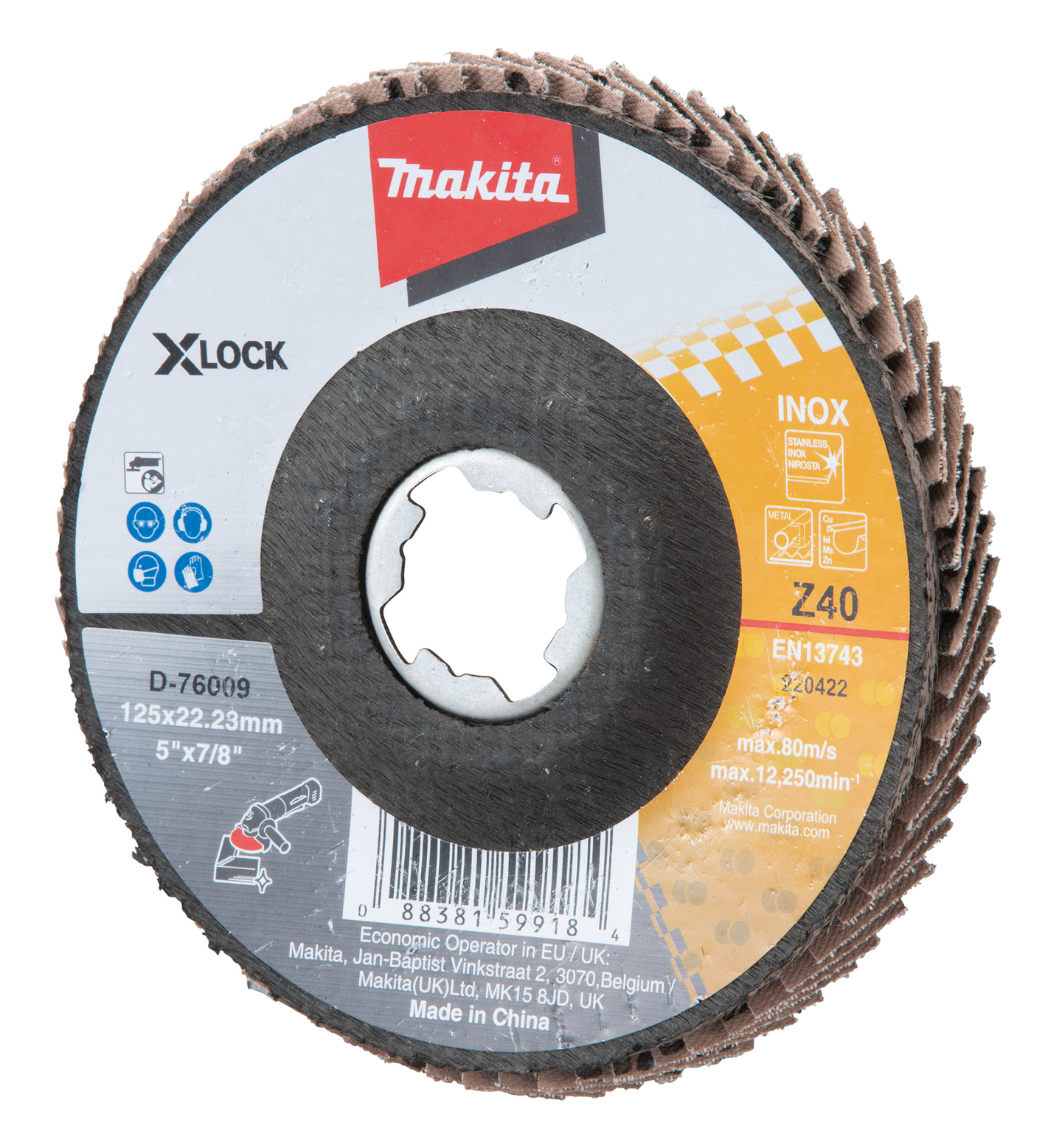 Liuskalaikka Makita X-Lock 125mm K40 rst zirkoniumalumiinioksidi