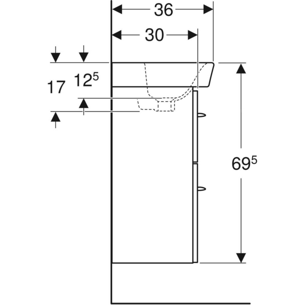 Allaskaappipaketti IDO Glow Square L50 K69,5 S36cm tummanruskea