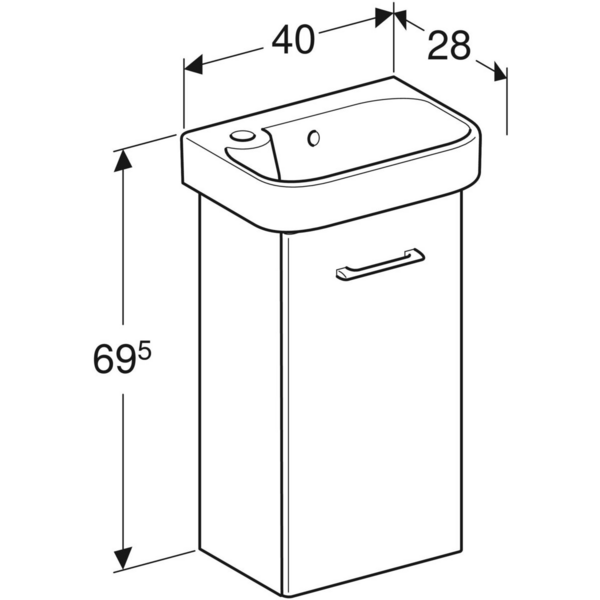 Allaskaappipaketti IDO Glow Square L40 K69,5 S28cm tummanruskea