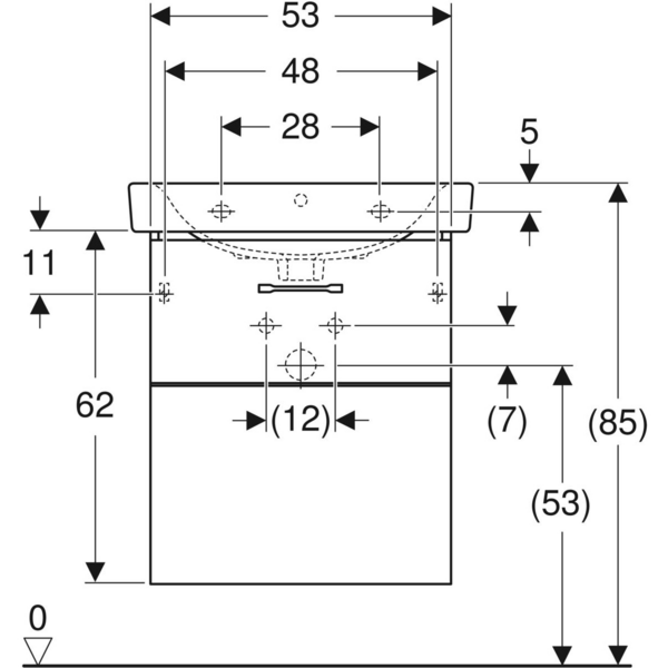 Allaskaappipaketti IDO Glow Square L60 K70,5 S44cm valkoinen