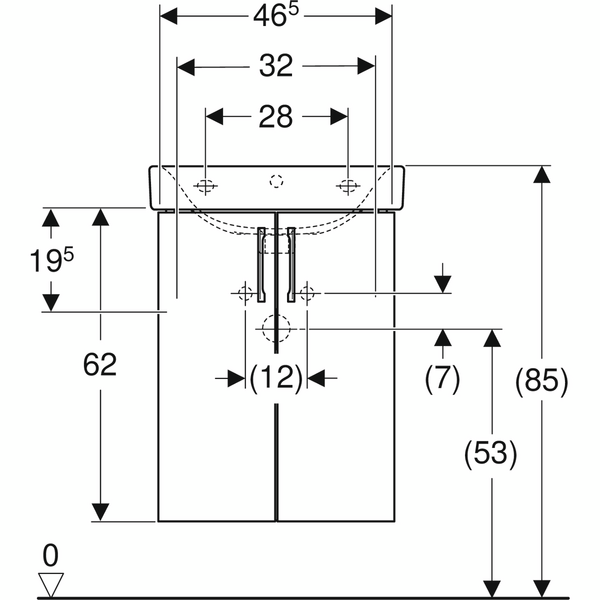 Allaskaappipaketti IDO Glow L50 K69,6 S36cm valkoinen
