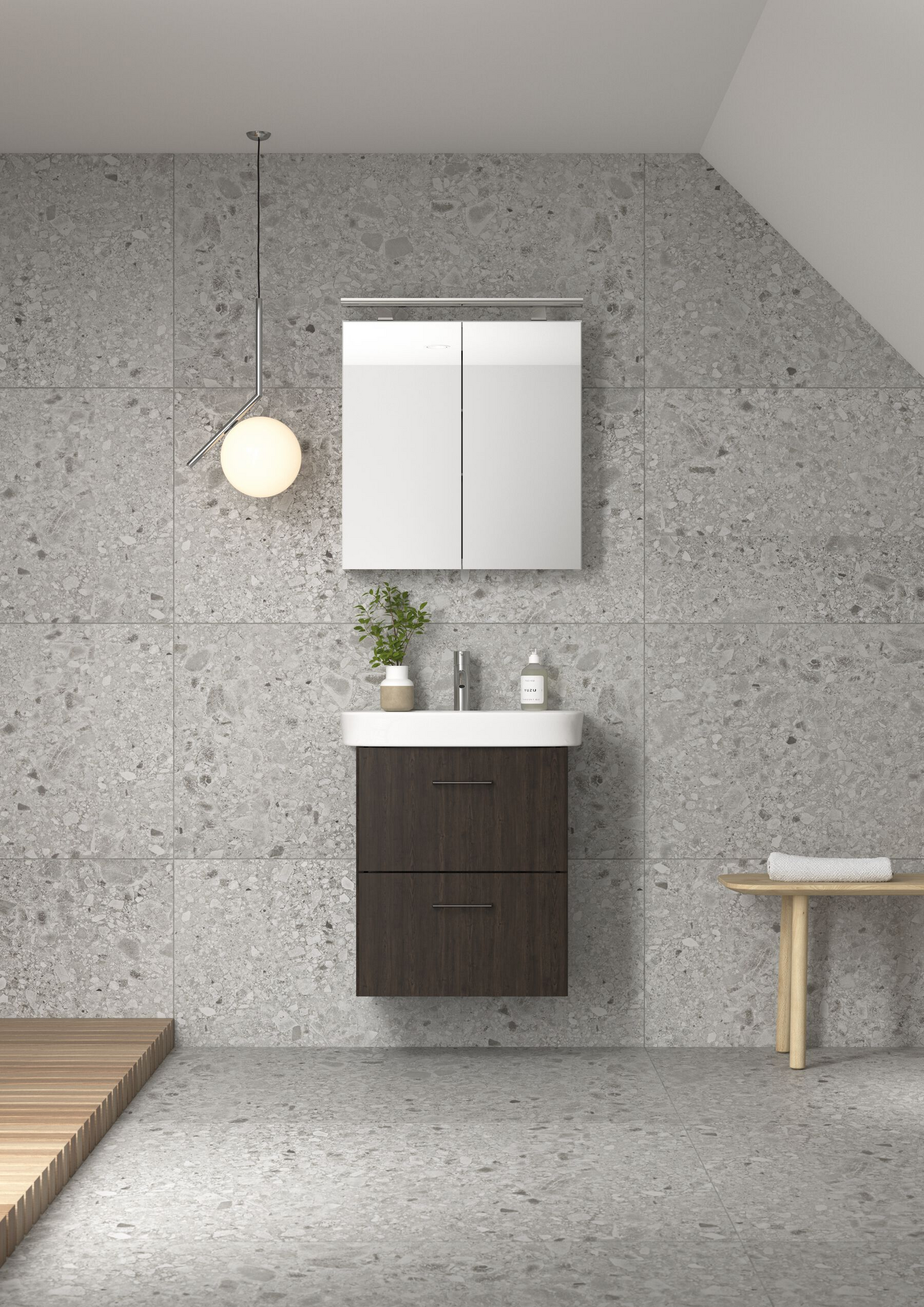 Allaskaappipaketti IDO Glow Square L60 K70,5 S44cm tummanruskea