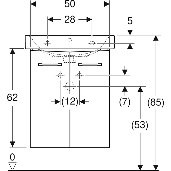 Allaskaappipaketti IDO Glow Square L56 K69,5 S44cm valkoinen