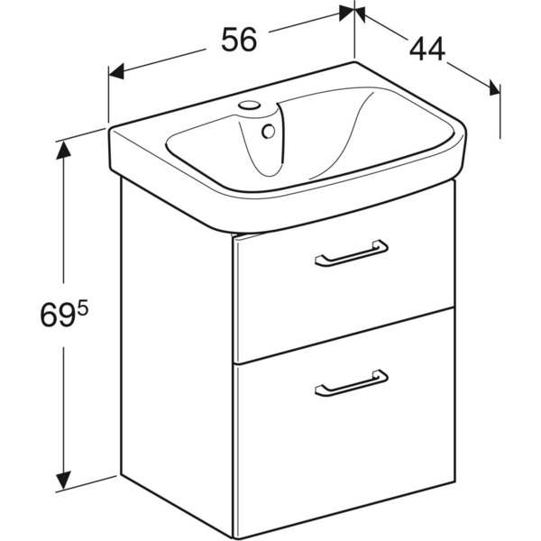 Allaskaappipaketti IDO Glow Square L56 K70,5 S44cm valkoinen