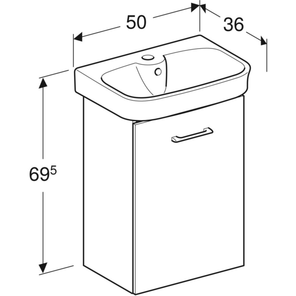 Allaskaappipaketti IDO Glow Square L50 K69,5 S36cm tummanruskea