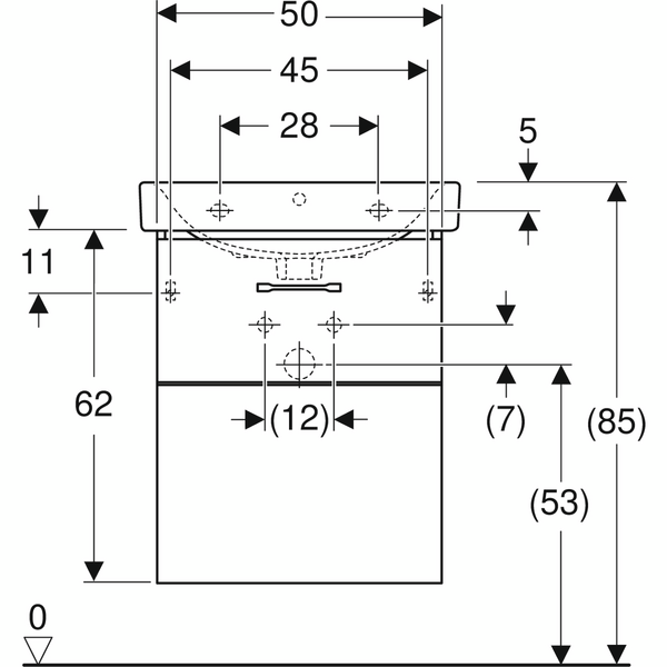 Allaskaappipaketti IDO Glow Square L56 K70,5 S44cm valkoinen