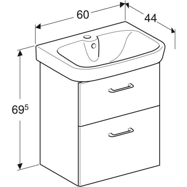 Allaskaappipaketti IDO Glow Square L60 K70,5 S44cm tummanruskea
