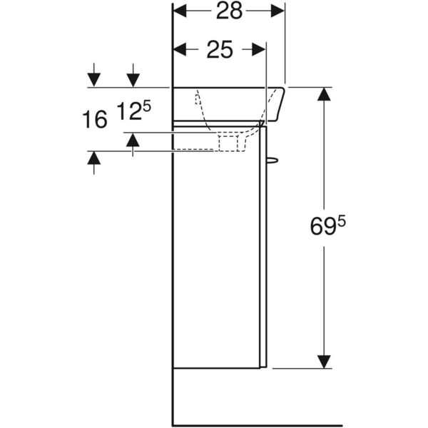 Allaskaappipaketti IDO Glow Square L40 K69,5 S28cm tummanruskea