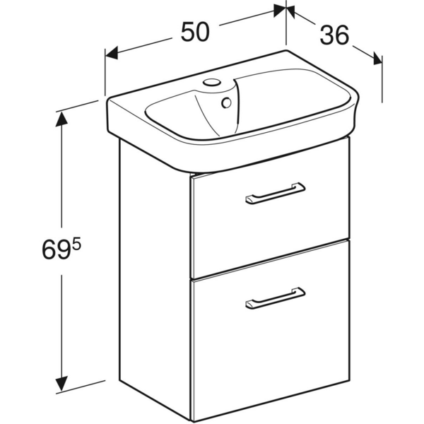 Allaskaappipaketti IDO Glow Square L50 K69,5 S36cm tummanruskea