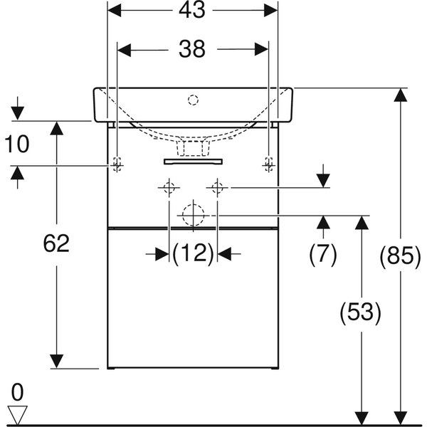 Allaskaappipaketti IDO Glow Square L50 K69,5 S36cm valkoinen