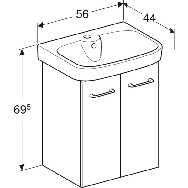 Allaskaappipaketti IDO Glow Square L56 K69,5S44cm, tummanruskea