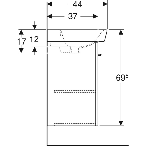 Allaskaappipaketti IDO Glow Square L56 K69,5 S44cm valkoinen