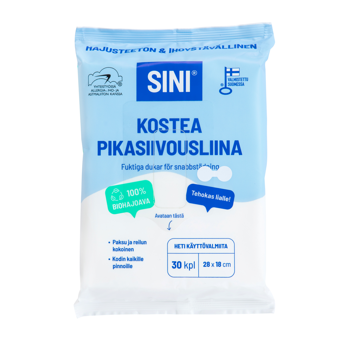 Pikasiivousliina SINI kostea 30kpl
