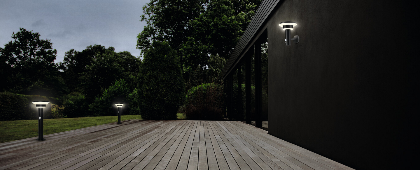 Led-ulkovalaisin LEDVANCE Endura Style Solar Wall 2 Circle 6W 3000K 400lm musta