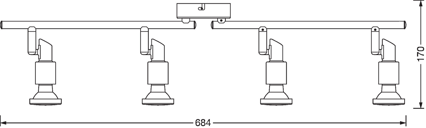 Kohdevalaisin LEDVANCE Spot 4x2,6W 2700K 4x230lm GU10 led