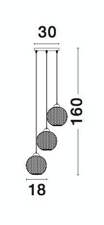 Riippuvalaisin Nova Luce Vienti/3 kirkas E27 300mm