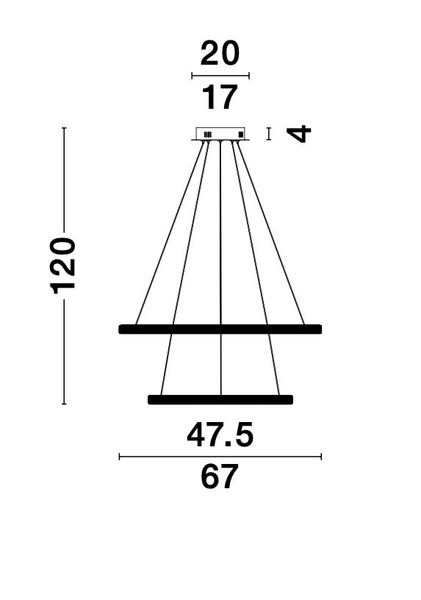 Riippuvalaisin Nova Luce Nager led 45W 670mm