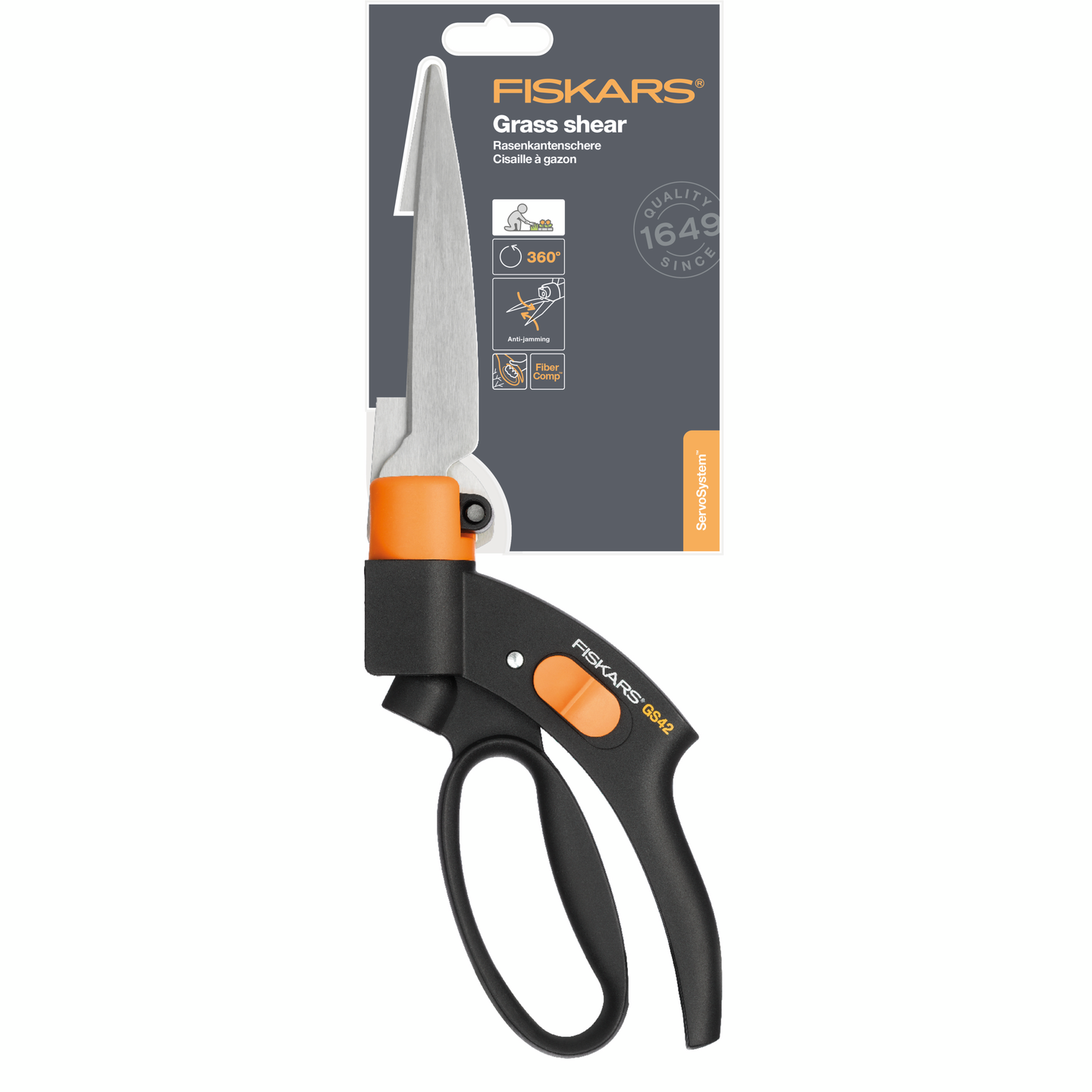 Ruohosakset Fiskars ServoSystem lyhyet