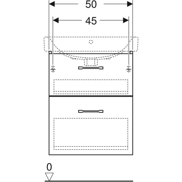 Allaskaappi IDO Glow Square tummanrusk kahdella laatikolla