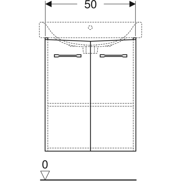 Allaskaappi IDO Glow Square 56cm L50 K62 S37cm valkoinen kahdella ovella