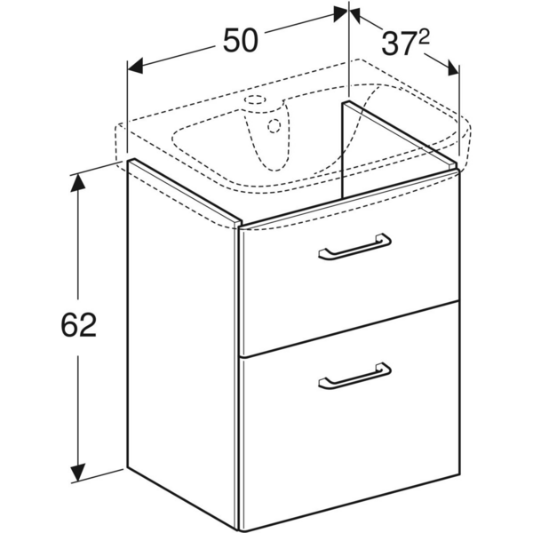 Allaskaappi IDO Glow Square tummanrusk kahdella laatikolla