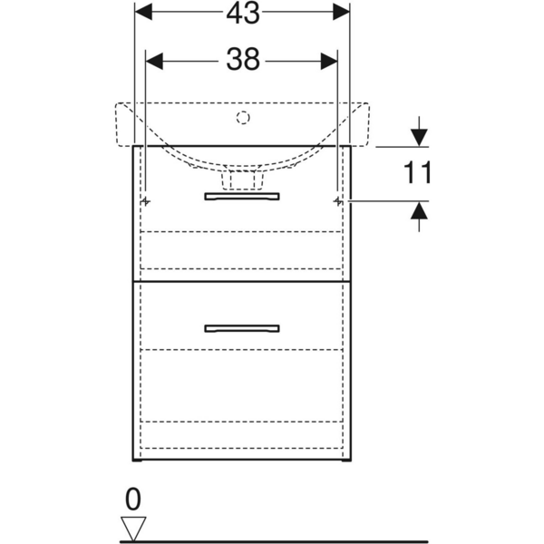 Allaskaappi IDO Glow Square valkoinen kahdella laatikolla