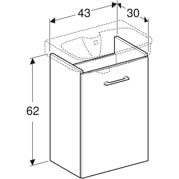 Allaskaappi IDO Glow Square tummanruskea yhdellä ovella
