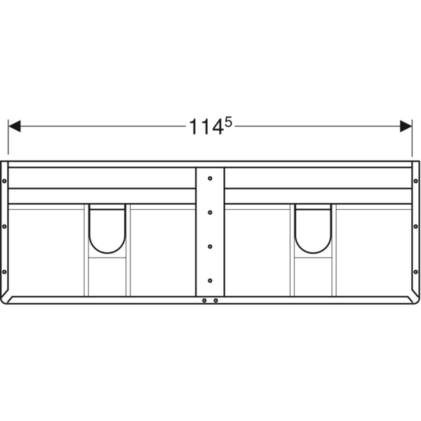Allaskaappi IDO Glow Square 120cm L118 K64 S40cm NCS neljällä laatikolla