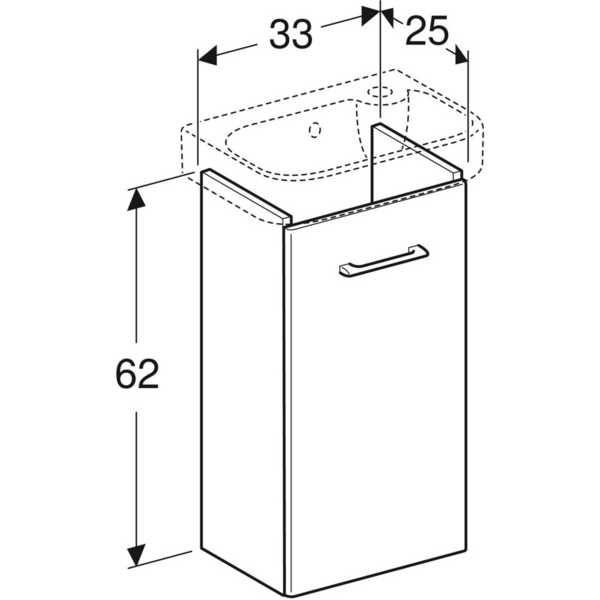 Allaskaappi IDO Glow Square tummanruskea yhdellä ovella
