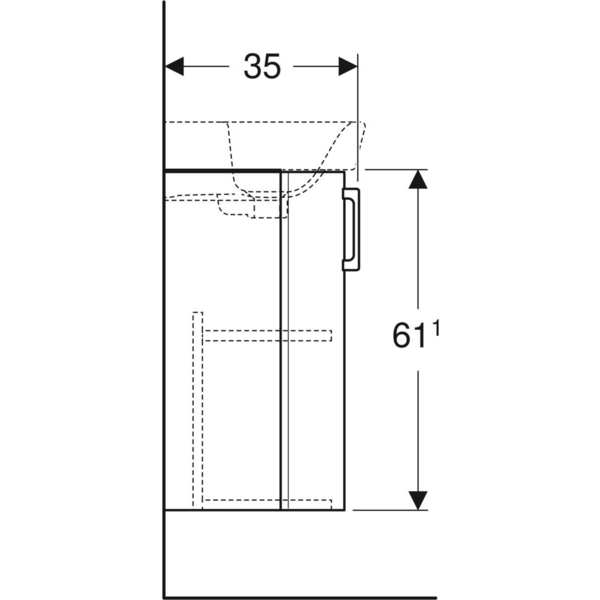Allaskaappi IDO Glow valkoinen kahdella ovella