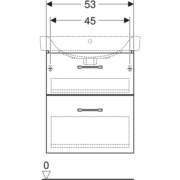 Allaskaappi IDO Glow Square valkoinen kahdella laatikolla