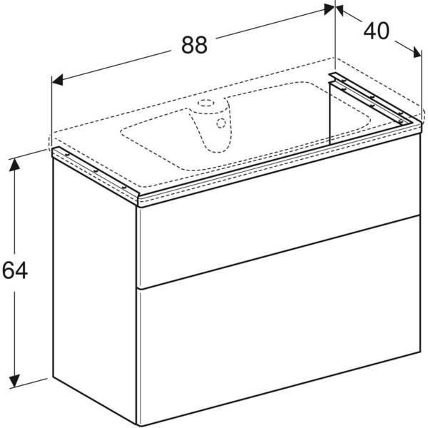 Allaskaappi IDO Glow Square tammi kahdella laatikolla