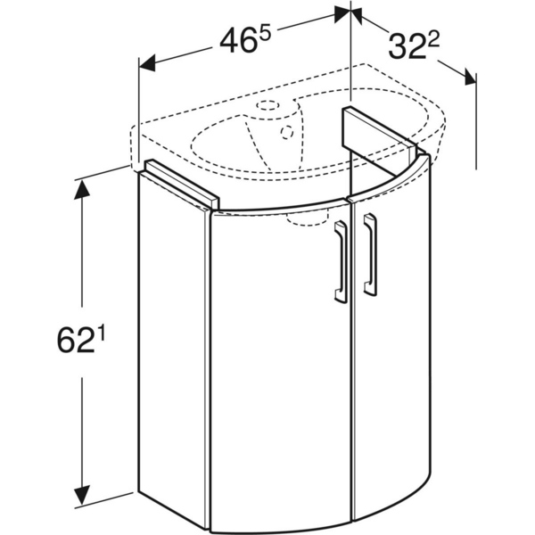 Allaskaappi IDO Glow valkoinen kahdella ovella